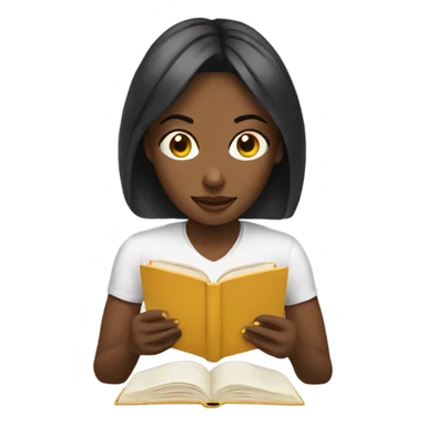 Female reading wit tea sticker