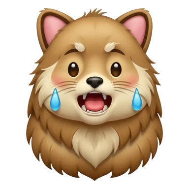 animal crying with shout, full body. sticker