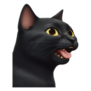 Black cat licking its paw  sticker