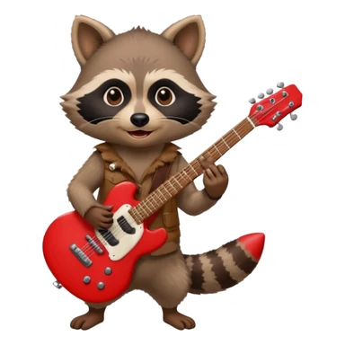 crazy Raccon with guitar sticker