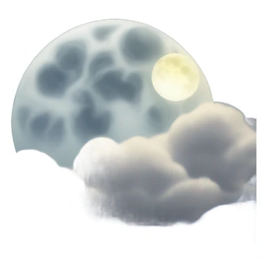 moon with translucent clouds  sticker