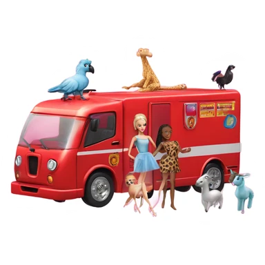 jaguar barbie ostrich parrot foofa plex tayo sheep ballerina fire truck sticker