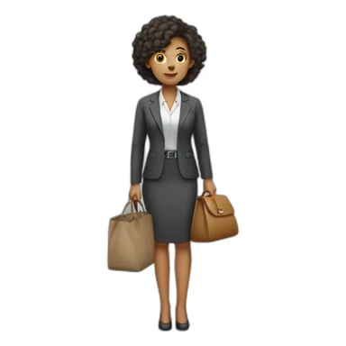 a office girl standing with a bag sticker