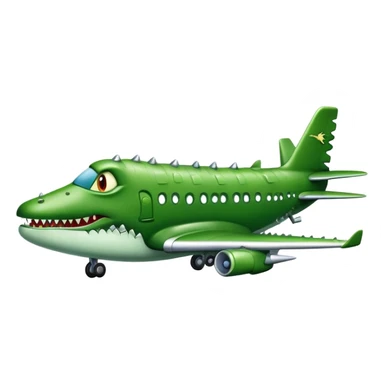 un avión con cara de cocodrilo  sticker