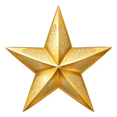 a large sparkle star where each point has a different pattern or texture, varied patterns on single sparkle sticker