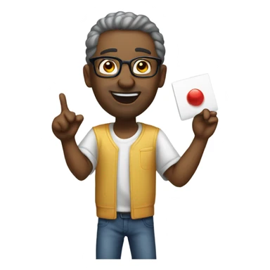 Adult playing Pictionary  sticker