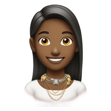 smiling girl with jewelry sticker