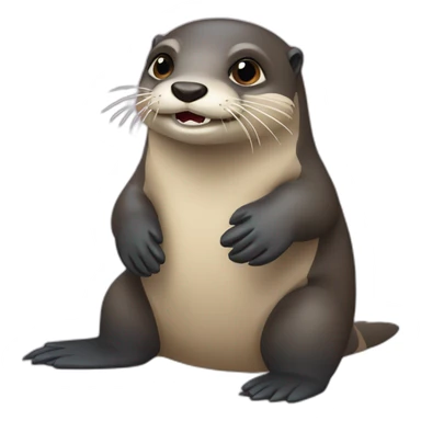 Loutre sous tortue sticker
