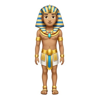 pharaoh full body arms at sides, elaborate gold collar, striped headcloth, sandals sticker