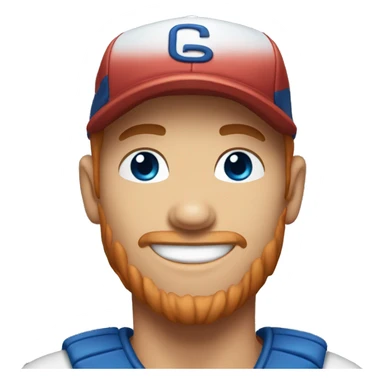 smiling man in baseball cap with blue eyes and reddish hair sticker