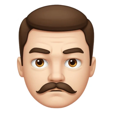 boy with mustache being mean sticker