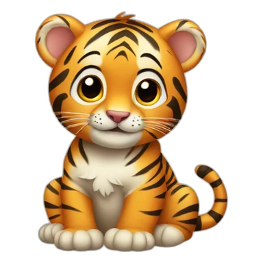 sitting tiger cub sticker