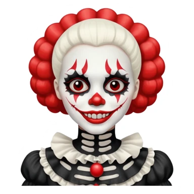 skeleton woman clown with makeup sticker