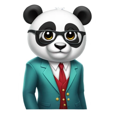 Panda con traje y gafas oscuras  sticker