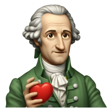Goethe holds the heart in his hands sticker