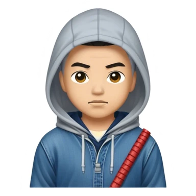 Samurai with hoodie and jeans  sticker