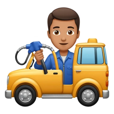 Homme met de l'essence dans le camion sticker