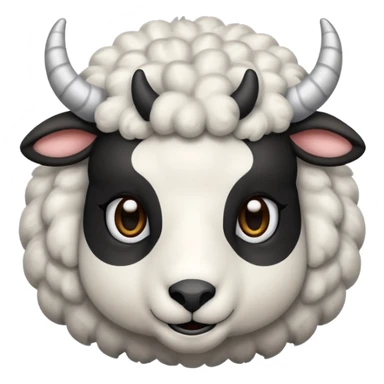 Black cute Sheep with Horns  sticker