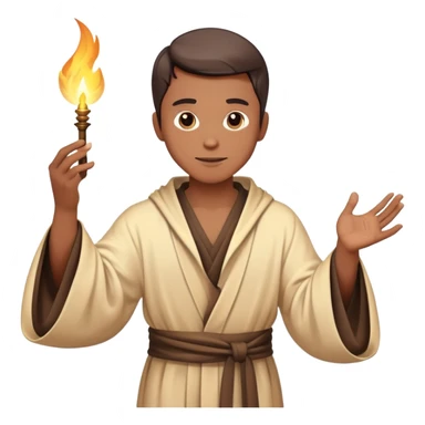 man in a robe casting a magic spell with glowing effects sticker