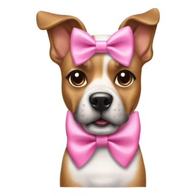 dog with a pick bow and nails  sticker