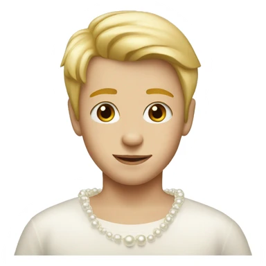 blonde boy with pearl necklace sticker