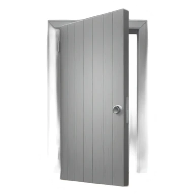 One gray wood open door perspective sticker