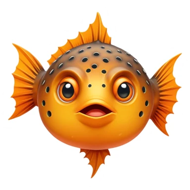 All Orange BlowFish facing forward Spikes sticker