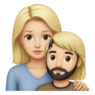 Blond woman with small dark-bearded man on her shoulder sticker