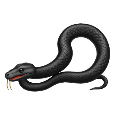 Minimalist emoji-style sticker of a bent paperclip shaped like a snake, wrapping onto itself. Thin black silhouette, no texture. sticker