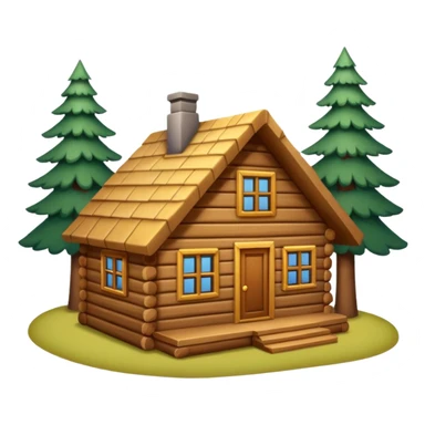 wood cabin sticker