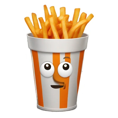 orange fries in fries bucket sticker