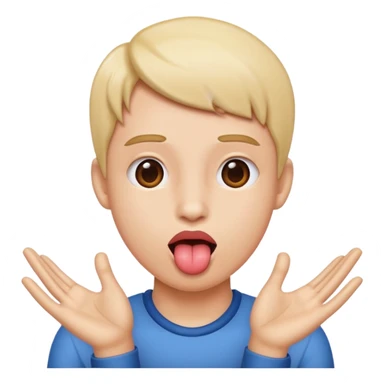 Tonge out with hands to side sticker