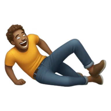 Man rolling on the floor laughing sticker