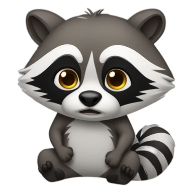 Disgusted racoon with their hands sticker