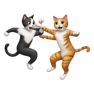 Two cats dancing sticker