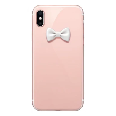 Blush pink IPhone 17 with tiny white bows on the back sticker