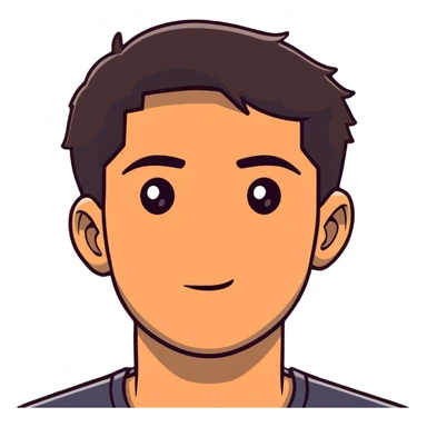 close-up of man face only with medium eyes, medium light skin tone, dark hair, no neck visible, just the face sticker