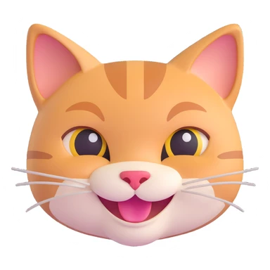 smiling cat face, bright and dimensional sticker