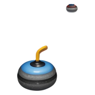 please, An icon featuring the curling rink, with its distinctive circles, and a vibrant crowd in the stands. Snowflakes fall outside the arena, and bright lights illuminate the ice. a curling stone sliding across the ice, with a broom nearby. Transparent background. sticker
