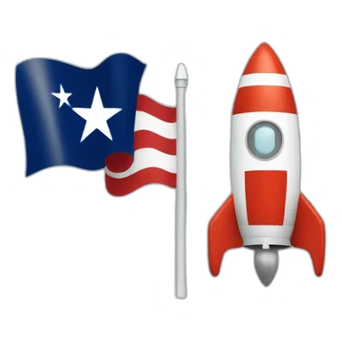 rocket next to texas flag sticker