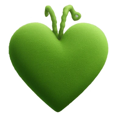 Moss green matte heart sticker