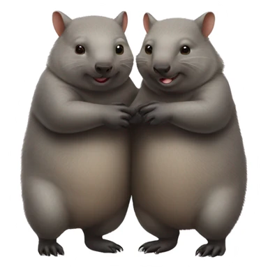 Two wombats holding hands sticker