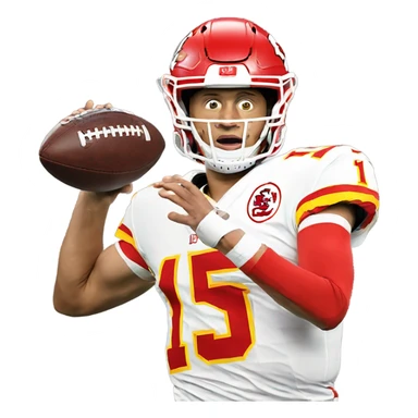Mahomes throwing football sticker