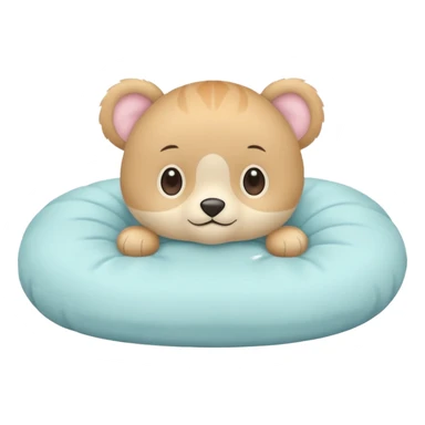 animal dans un lit pour bébé sticker