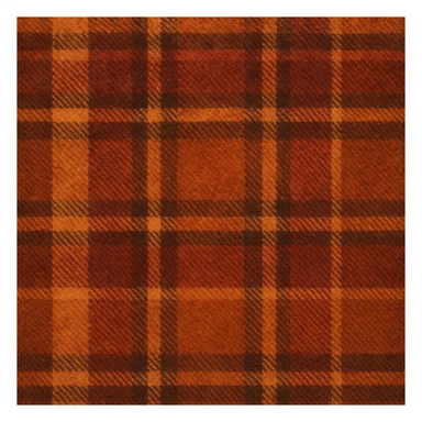 cozy autumn plaid pattern, flannel fabric texture, brown orange red, rustic fall background, soft textile look sticker