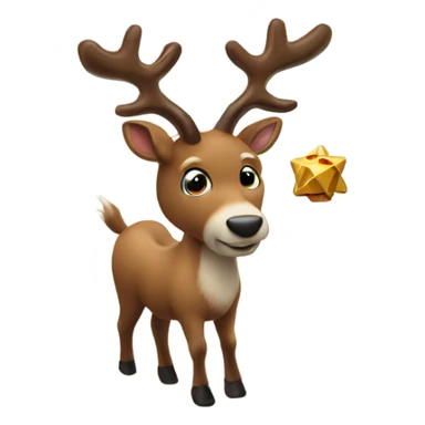 Reindeer spinning dreidel sticker