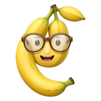 banana with glasses one half banana only sticker