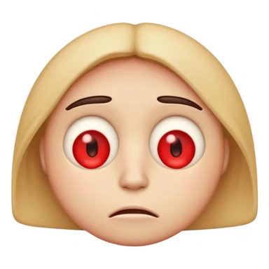 An emoji with red eyes  with tired face! sticker