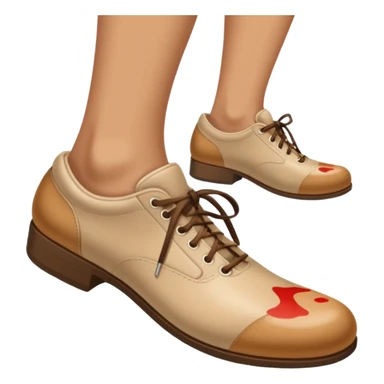 a shoe with a foot inside, stepping and showing a clear shoe print below. and leg







 sticker