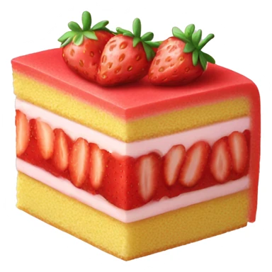 Strawberry sponge cake slice sticker